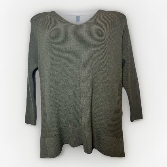 Athleta Olive Green Wool Blend Sweater XL Pullover Comfy Ccirre - Picture 1 of 9